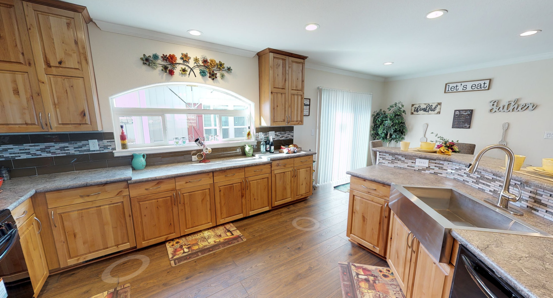 The K3066A Kitchen. This Manufactured Mobile Home features 3 bedrooms and 2 baths.