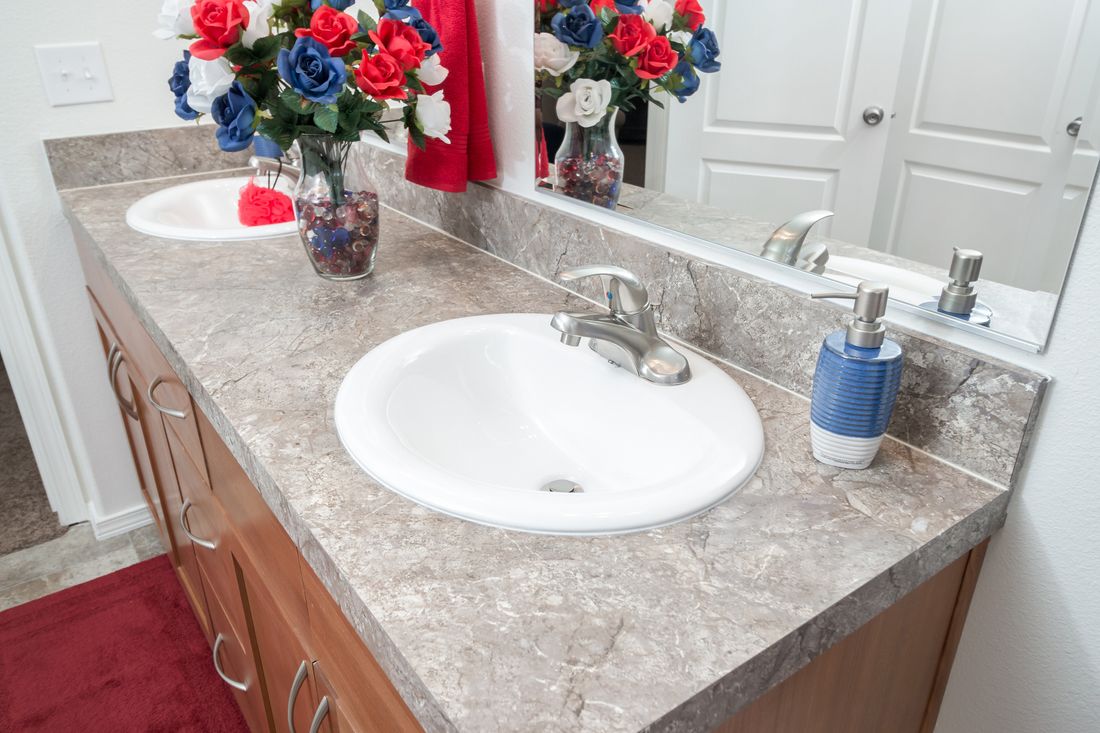 The K2760A Master Bathroom. This Manufactured Mobile Home features 3 bedrooms and 2 baths.