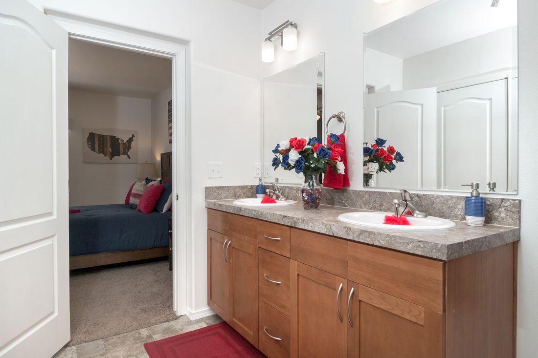 The K2760A Master Bathroom. This Manufactured Mobile Home features 3 bedrooms and 2 baths.