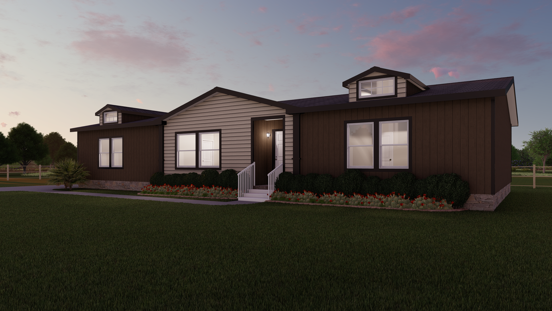 The K3066A Exterior. This Manufactured Mobile Home features 3 bedrooms and 2 baths.
