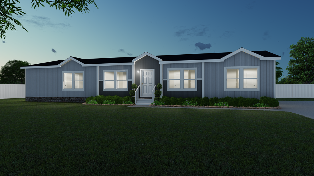 The K3068C Exterior. This Manufactured Mobile Home features 3 bedrooms and 2 baths.