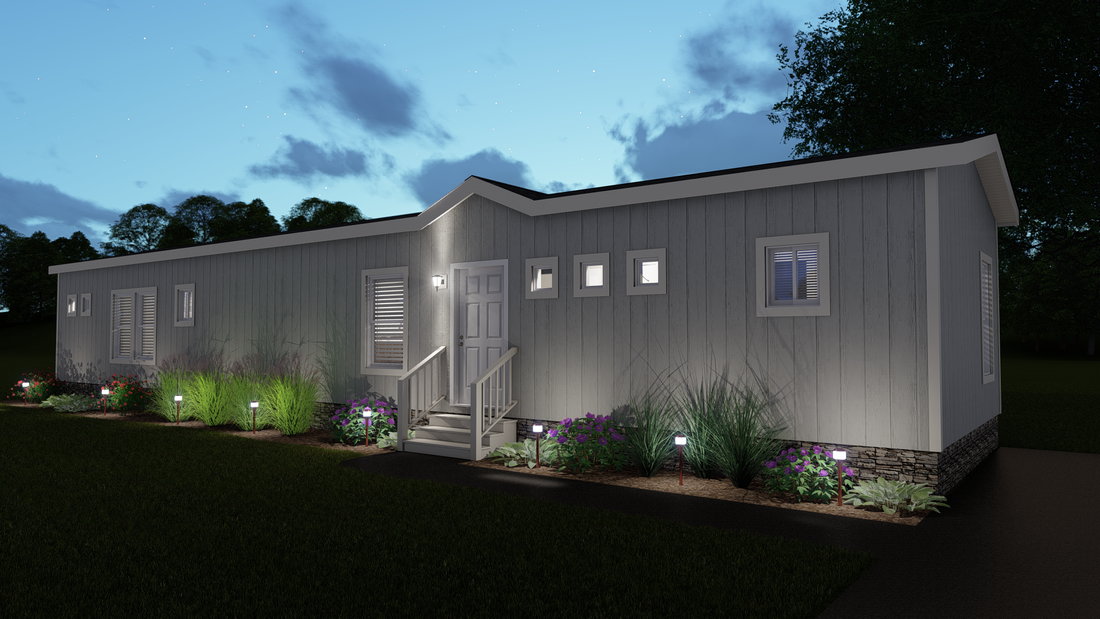The K1668A Exterior. This Manufactured Mobile Home features 2 bedrooms and 2 baths.