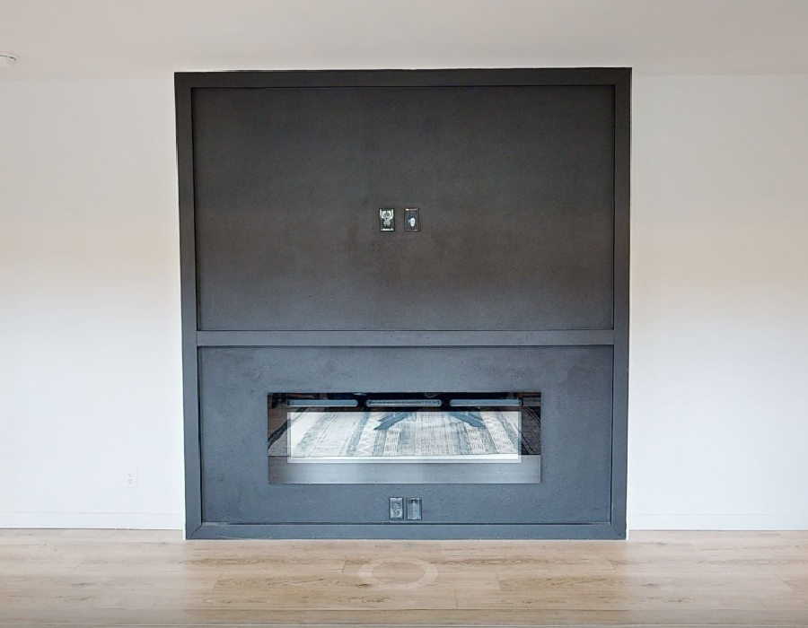 Electric Fireplace with Buildout Accent Wall