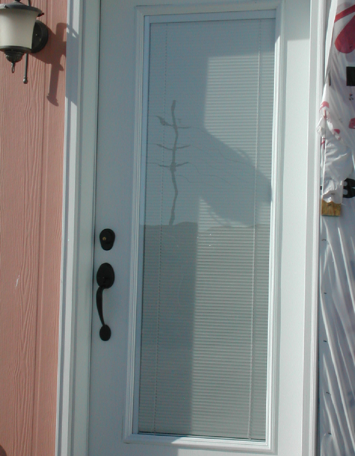Single Glass Door with Integrated Blinds